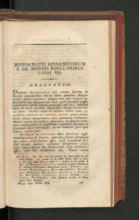 Hippocratis epidemicorum s. de morbis popularibus libri VII.