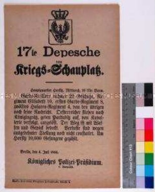 17. Depesche vom Kriegsschauplatz; Berlin, 4. Juli 1866
