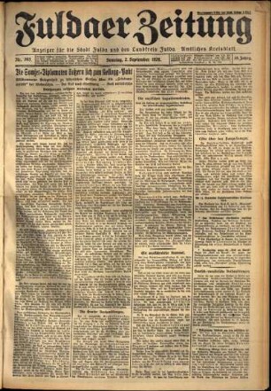 Erste Ausgabe vom Sonntag, den 02. September 1928.