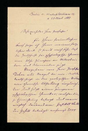 Berlin, 29.10.1887.
