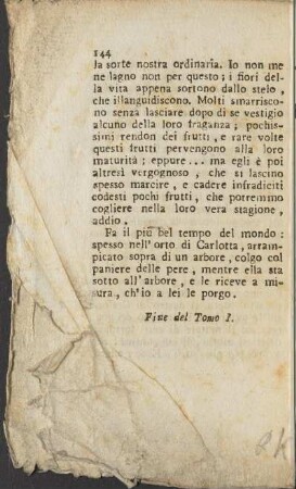 [Lettera XXXIII. 28 Agosto] (unvollständig)