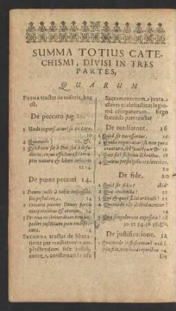 Summa Totius Catechismi, Divisi In Tres Partes ...