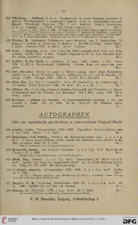 Autographen (Nr. 866 - 883)