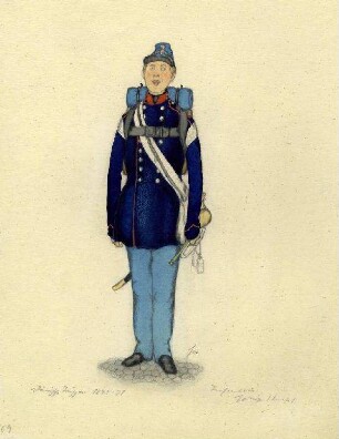 Uniformbild, Hornist der Infanterie der dänischen Armee (1848-1851)
