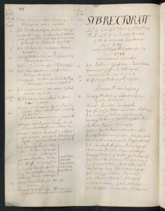 Winterhalbjahr 1710/1711. Rektorat Johann Christoph Pfaff