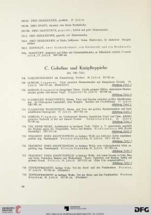 C. Gobelins und Knüpfteppiche (Nr. 708-732)