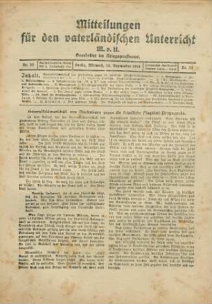 32.1918: Mitteilungen für den vaterländischen Unterricht