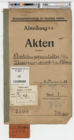 Anstellungsgrundsätze für Versorgungsanwärter. Allgemeines