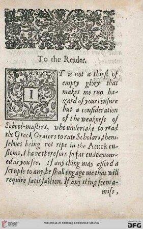 To the reader