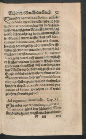 Ad augmentationem Solis. Cap. XI.