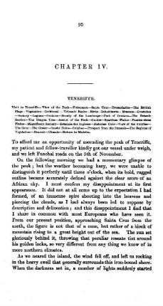 CHAPTER IV. - TENERIFFE. Visit to Teneriffe - View of the Peak - Fishermen - Santa Cruz - Dromedaries - The British Flags - Vegetation - Cochineal - Volcanic Rocks - Birds - Inhabitants - Museum - Guanches -