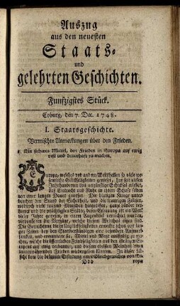 Funfzigstes Stück. Coburg, den 7. Dec. 1748.