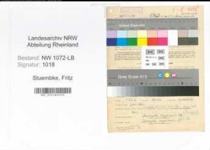 Entnazifizierung Fritz Stuembke , geb. 16.09.1904 (Angestellter)