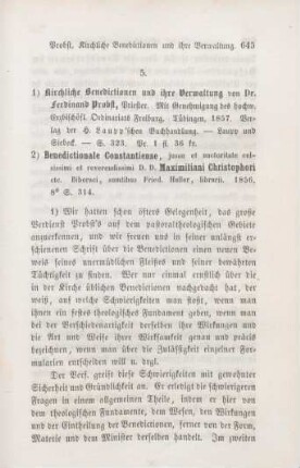 645-653 [Rezension] Probst, Ferdinand, Kirchliche Benediktionen und ihre Verwaltung