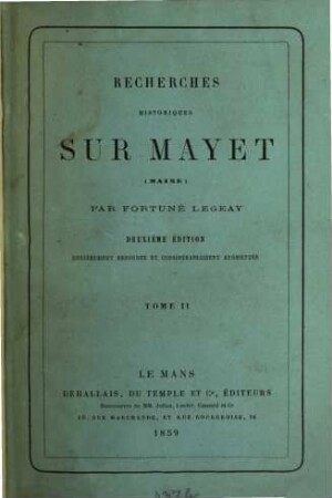 Recherches historiques sur Mayet (Maine), 2