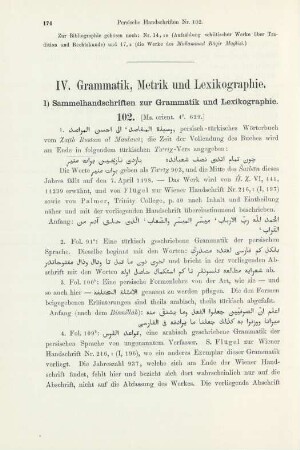 1) Sammelhandschriften zur Grammatik und Lexikographie