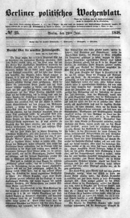 No 25, 23. Juni 1838