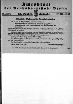 13. Sonder-Ausgabe, 17. März 1942