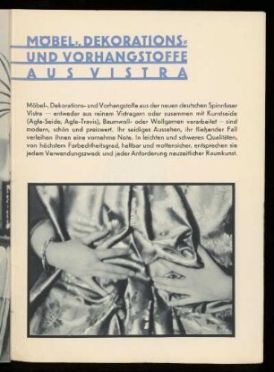 Möbel-Dekorations- und Vorhangstoffe aus Vistra
