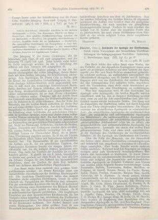 470-471 [Rezension] Zöckler, Otto, Geschichte der Apologie des Christentums