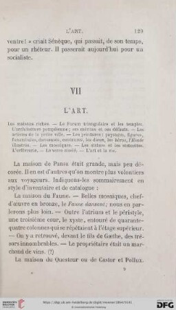 VII. L'art