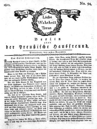 No. 94., 24sten November 1810