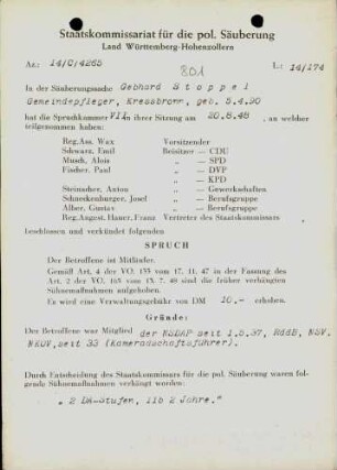 Stoppel, Gebhard