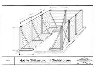 Mobile Stützwand mit Stahlstützen