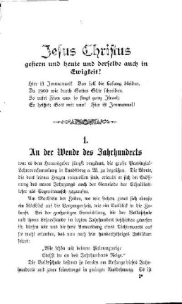 An der Wende des Jahrhunderts