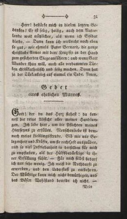 Gebet eines ehrlichen Mannes.