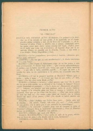 Primer acto : "El Círculo"