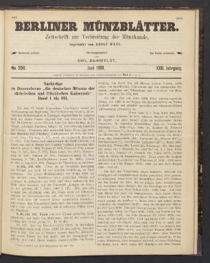 No. 250. Juni 1901.