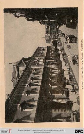 Napoli – Via Foria e Museo Nazionale. – Rue Foria et Musée National. – Via Foria and The National Museum. – Foria Strasse und Nazional Museum.