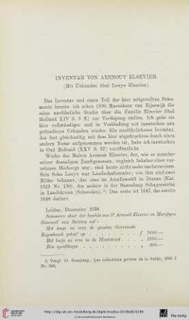 Inventar von Aernout Elsevier