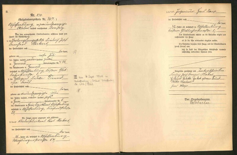 Standesamtsbuch der Stadt Aschaffenburg: Eheschließungen 252/1930 - 130/1931