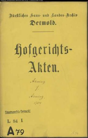 Arning, Jobst u. Kons. auf der Kirchheide gegen Arning zu Brüntrup