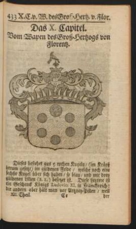 Das X. Capitel. Vom Wapen der Groß-Hertzogs von Florentz
