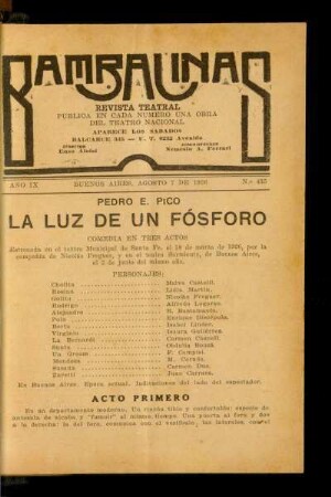 La luz de un fósforo : comedia en tres actos