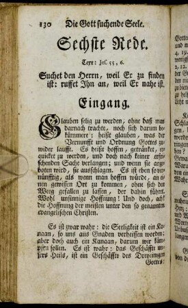Sechste Rede. Die Gott suchende Seele.