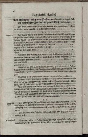 Vierzehntes Capitel. Von denjenigen, welche vom Consumtions befreyet sind, und monatlichem Firo der auf gewisse Weise befreyten.