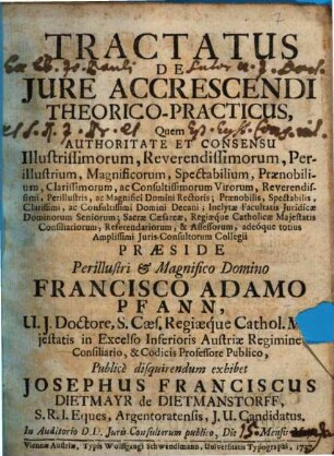 Tractatus De Iure Accrescendi Theorico-Practicus