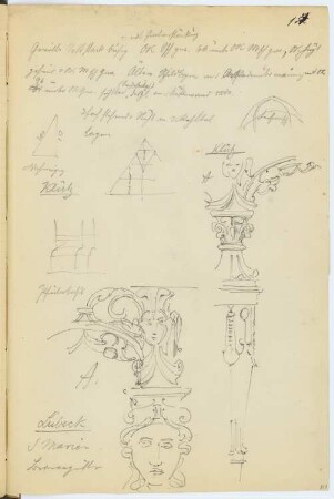 Marienkirche, Lübeck: Details (aus: Skizzen- und Fotoalbum 9)