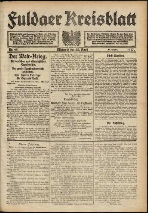 Ausgabe vom Mittwoch, den 25. April 1917.