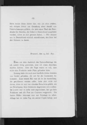 Brüssel, den 14. Juli 1892.