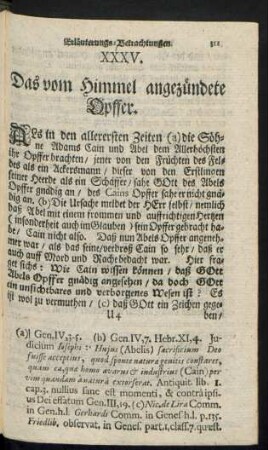 XXXV. Das vom Himmel angezündete Opffer