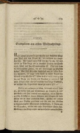 LXXVI. Evangelium am ersten Weihnachtstage.