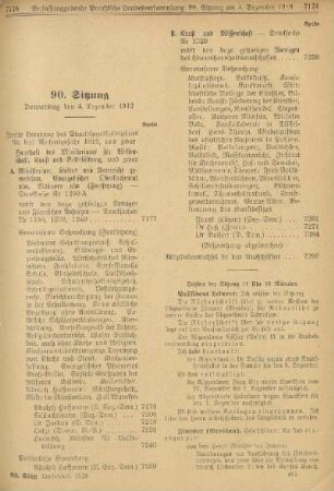 90. Sitzung. Donnerstag den 4. Dezember 1919
