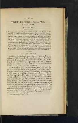 Traite de noirs.- Esclavage.- Emancipation.