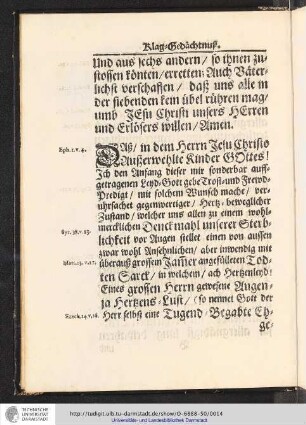 Klag Gedächtnuß