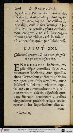 Caput XXI.: Calceandi modus, & ad eum singularia quaedam observata